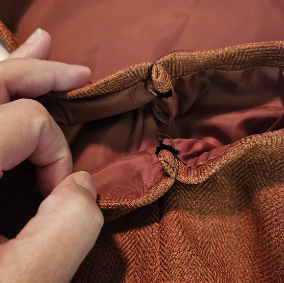 Le Suit Women’s Pencil Skirt Set Suits Orange/ Rust Herringbone Pattern Size 8 - Picture 10 of 10